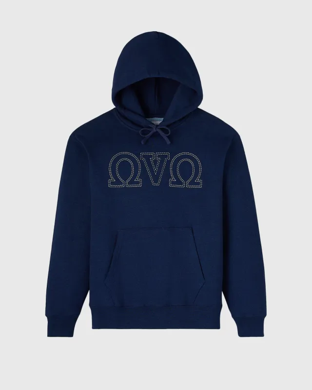 Omega Contrast Stitch Hoodie - Blue sold by OVO