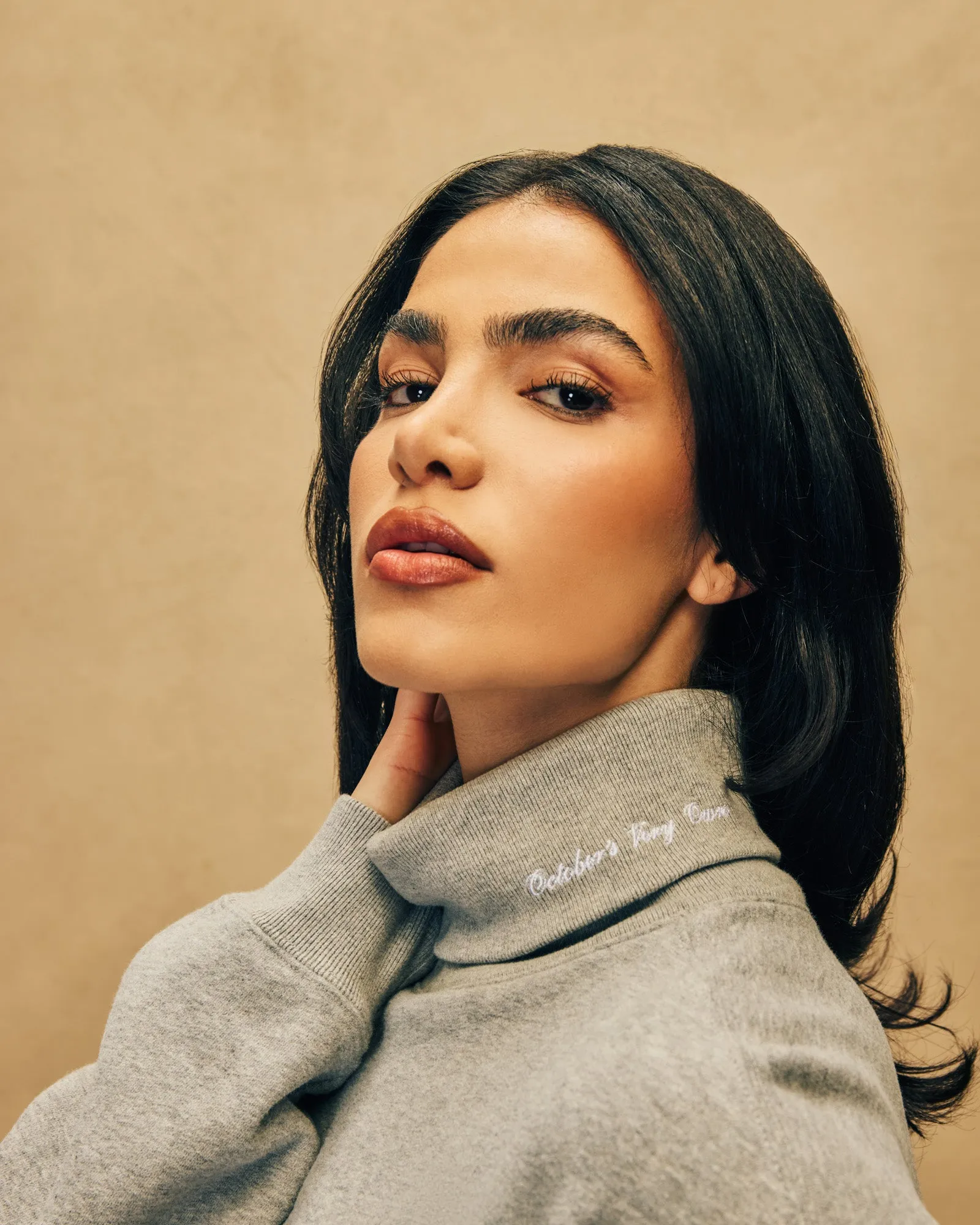 Script Fleece Turtleneck - Heather Grey sold by OVO product image thumbnail 3