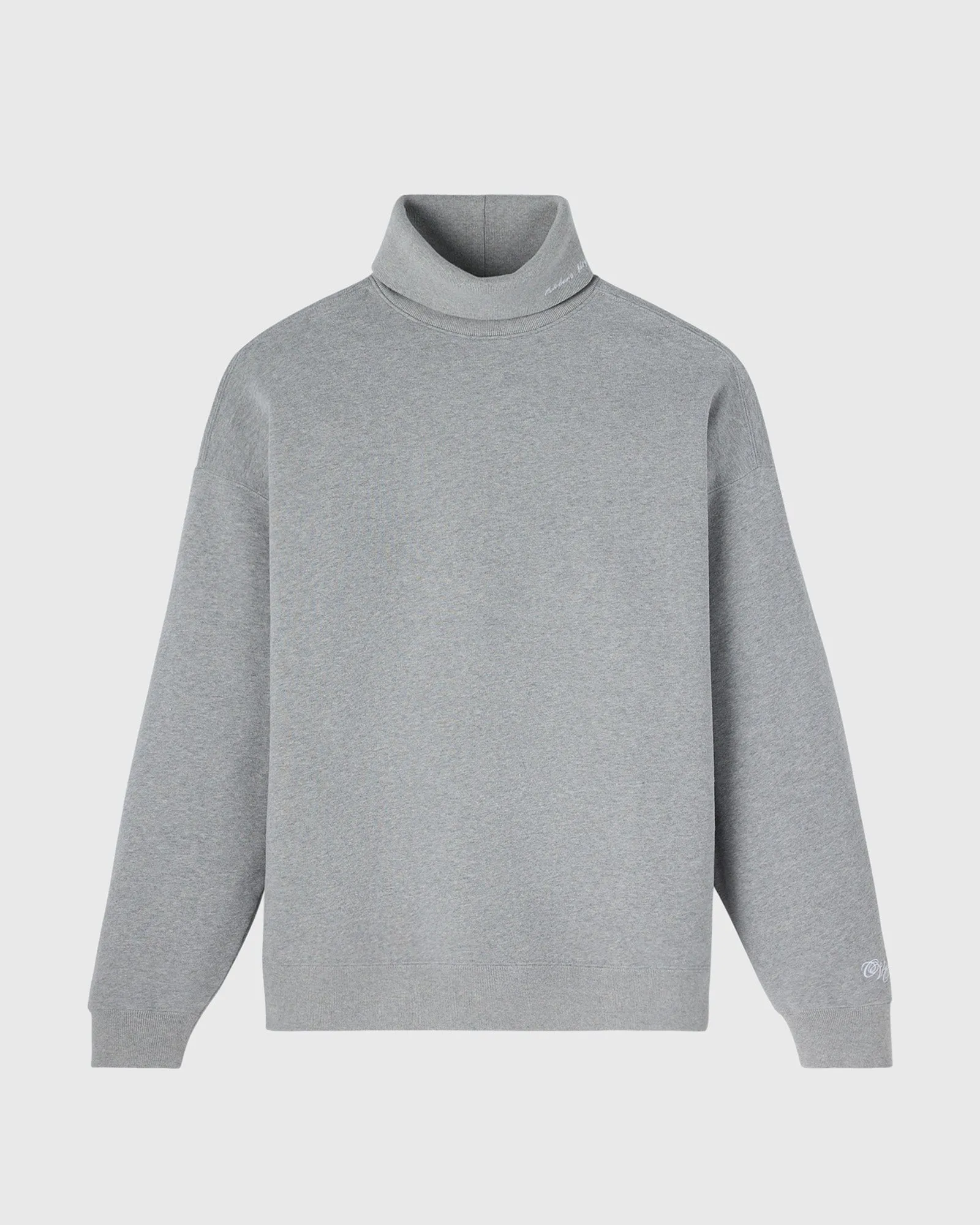 Script Fleece Turtleneck - Heather Grey sold by OVO