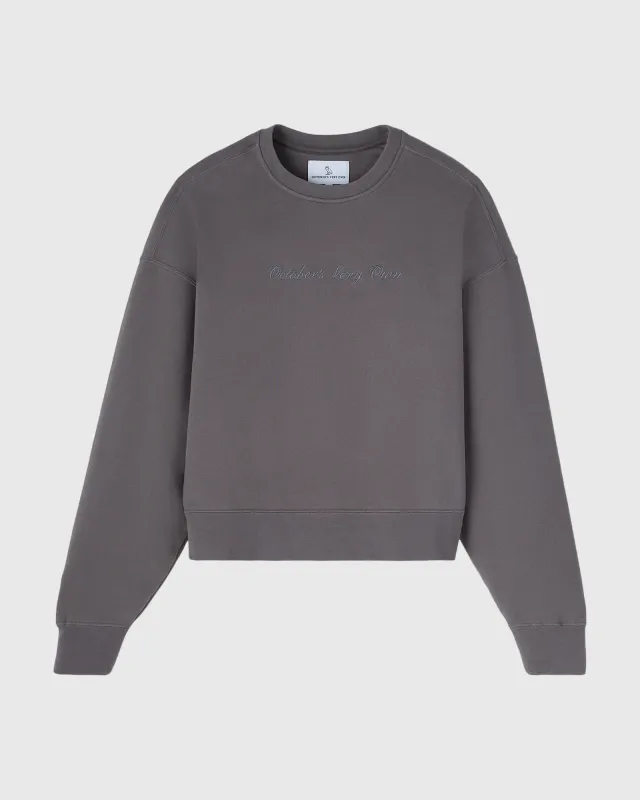 Script Fleece Crewneck - Grey sold by OVO