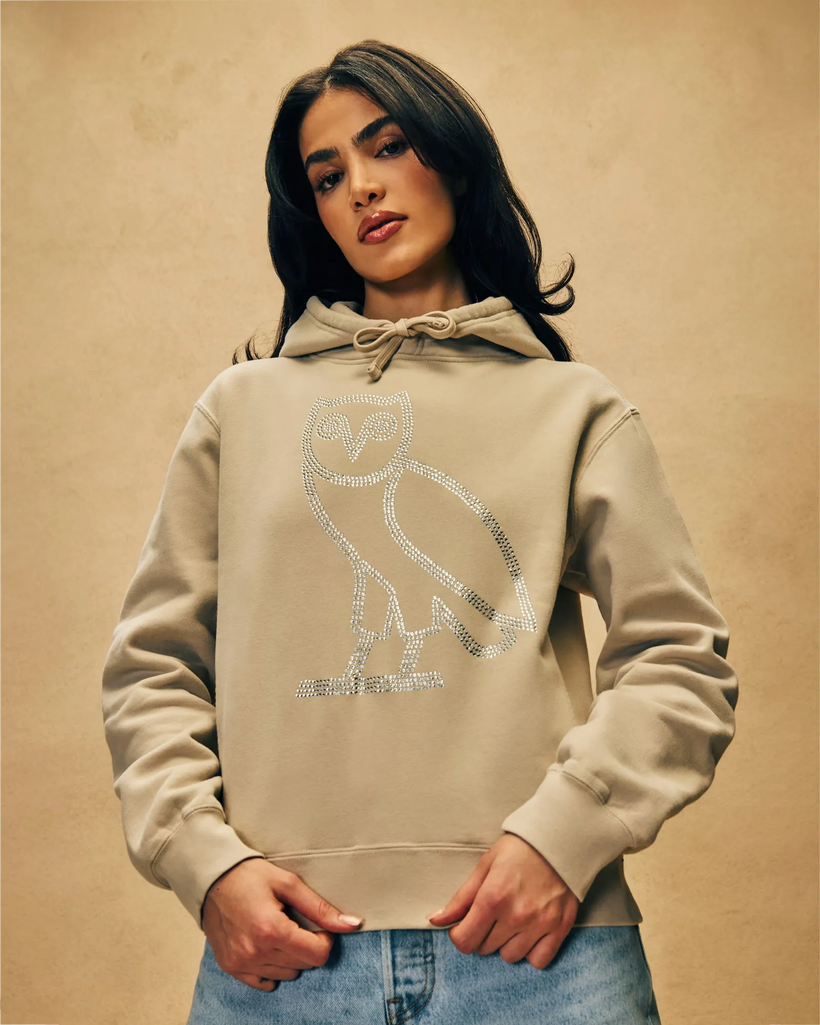 Rhinestone Icon Hoodie - Sand sold by OVO product image thumbnail 2