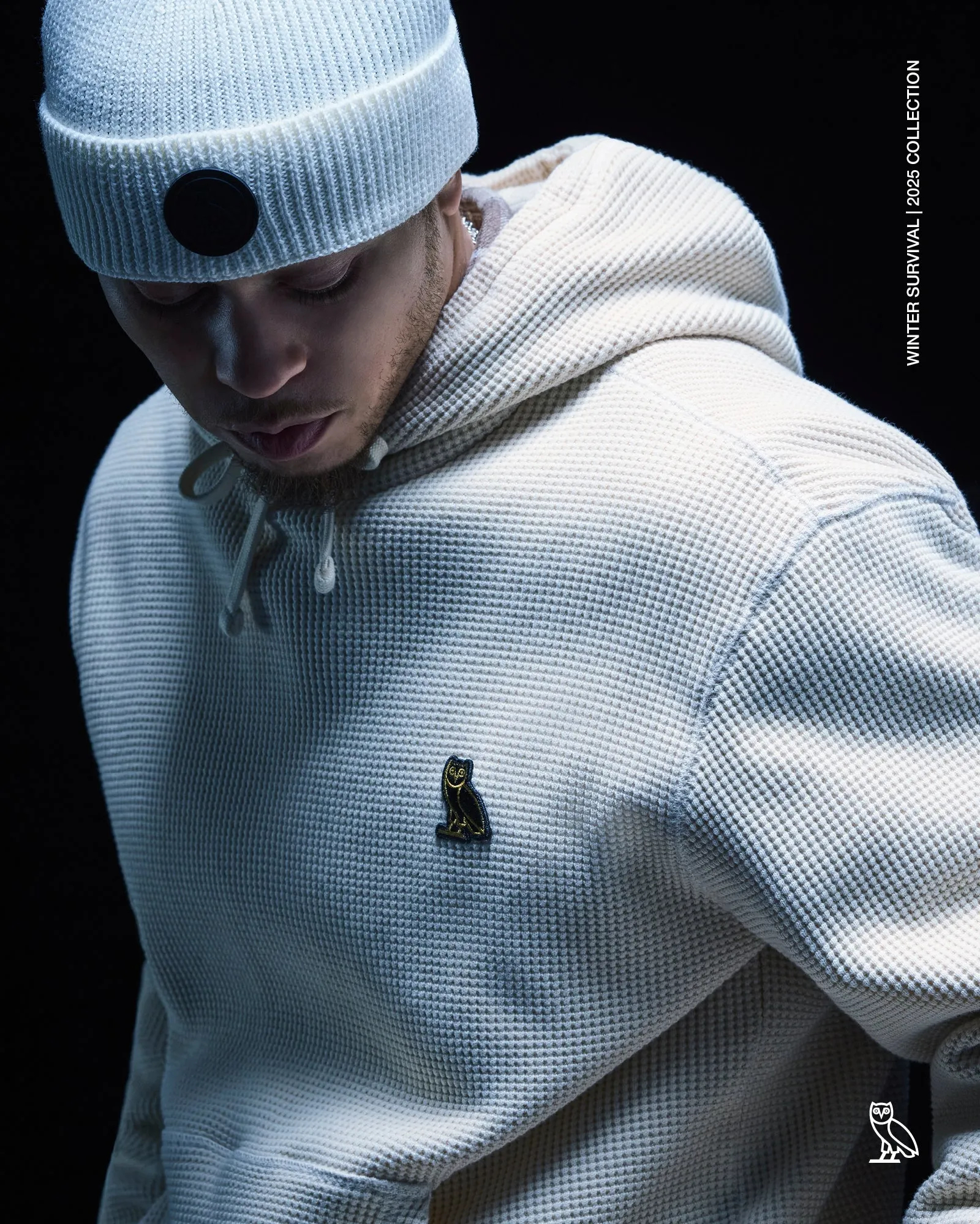 Jersey Lined Waffle Hoodie - Cream sold by OVO product image thumbnail 2