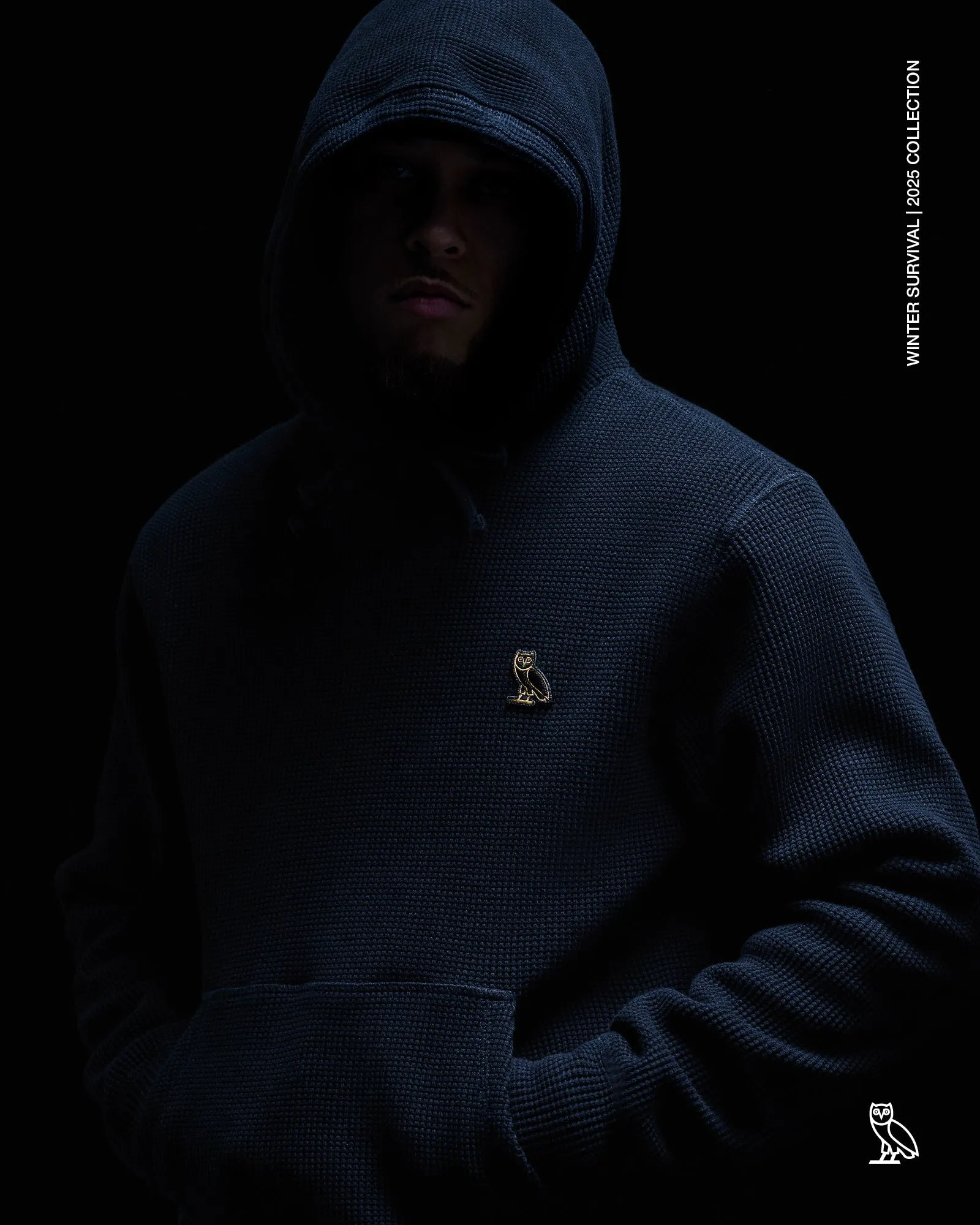 Jersey Lined Waffle Hoodie - Black sold by OVO product image thumbnail 2