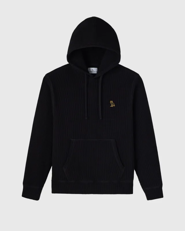 Jersey Lined Waffle Hoodie - Black sold by OVO