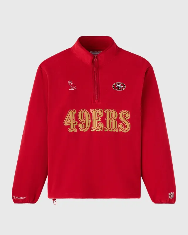 NFL San Francisco 49ers Polartec® Mock Neck Quarter-Zip Fleece - Red sold by OVO