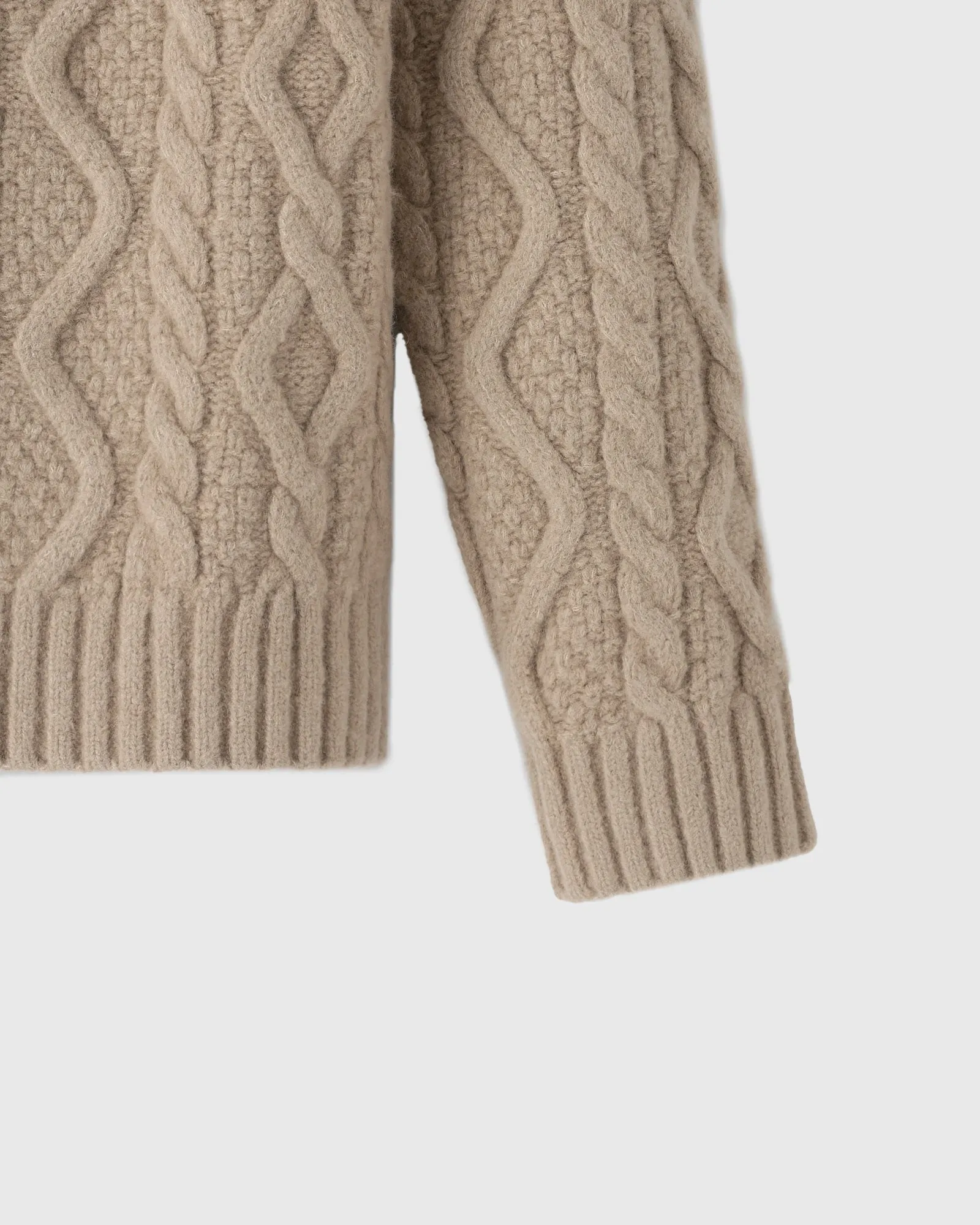 Cable Knit Hoodie With Crest - Camel sold by OVO product image thumbnail 3