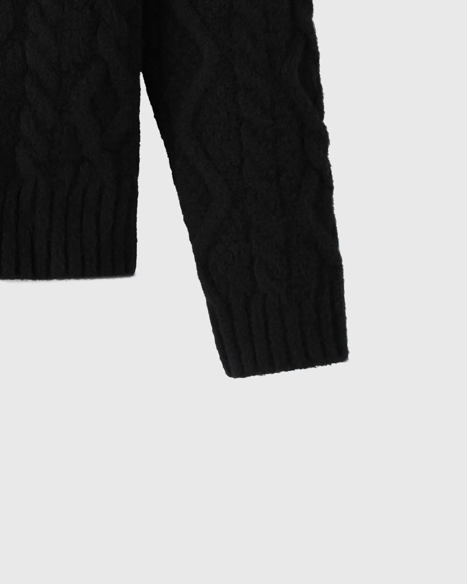 Cable Knit Hoodie With Crest - Black sold by OVO product image thumbnail 4