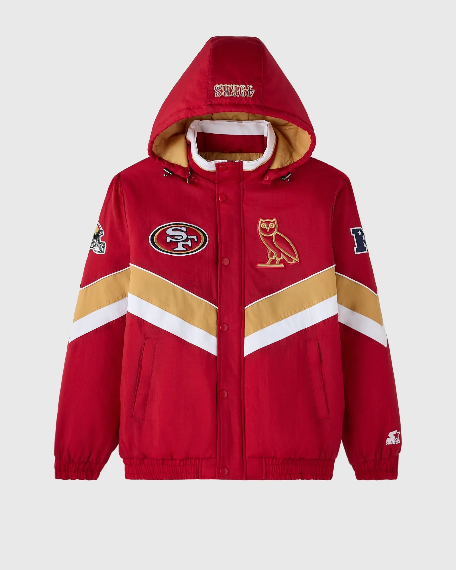 NFL San Francisco 49ers Starter® Sideline Puffer Jacket - Red sold by OVO