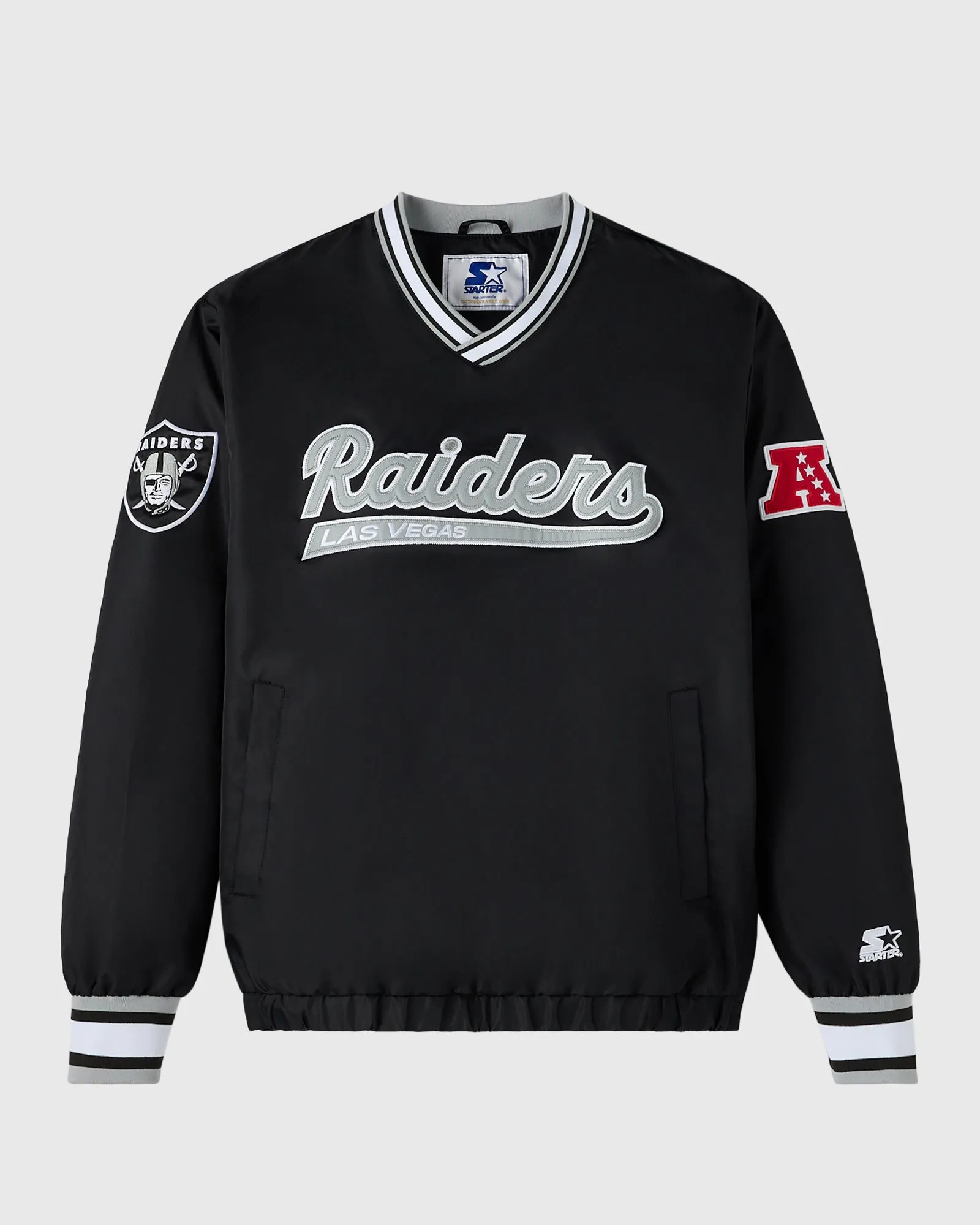 NFL Las Vegas Raiders Starter® Trainer Pullover Jacket - Black sold by OVO