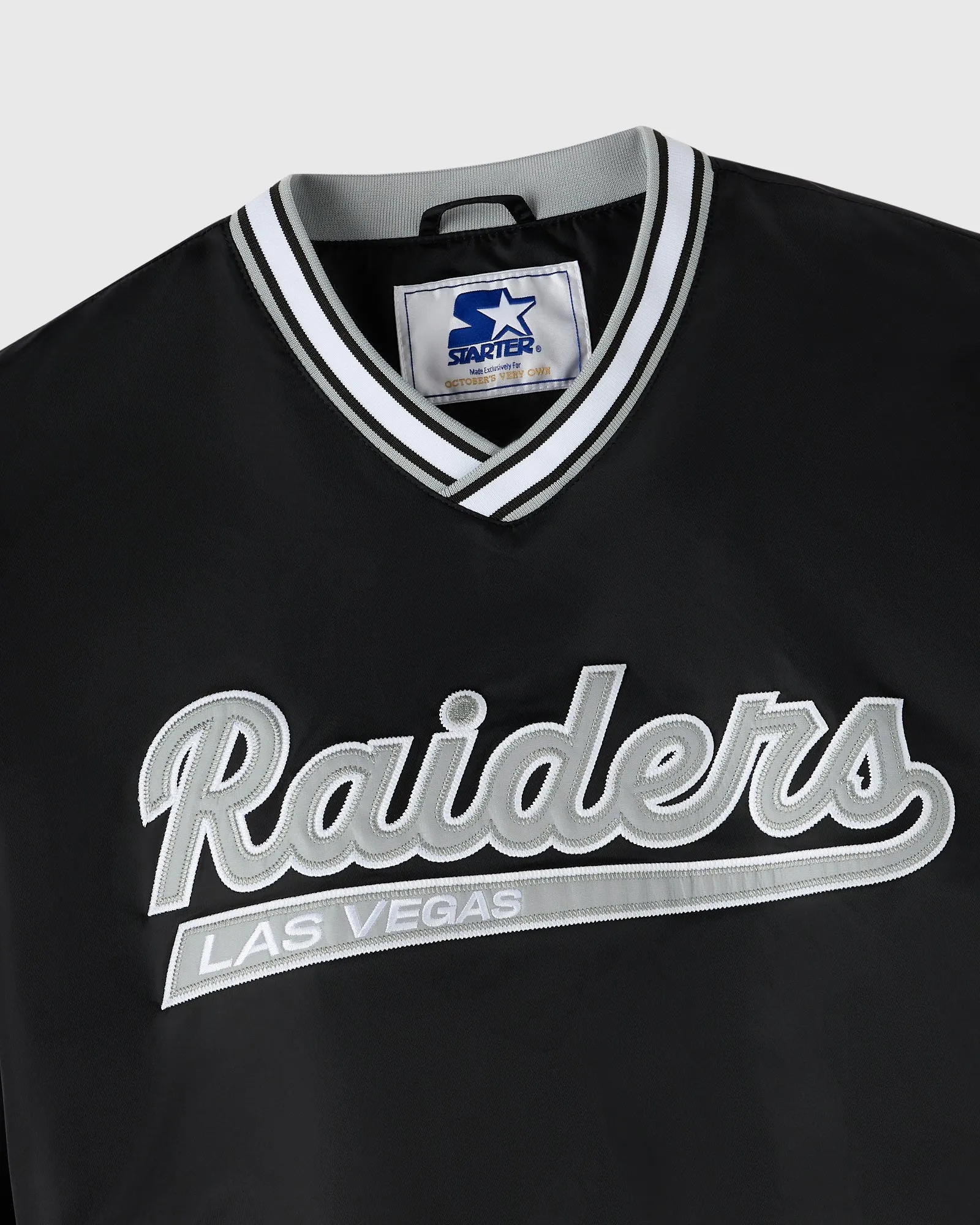 NFL Las Vegas Raiders Starter® Trainer Pullover Jacket - Black sold by OVO product image thumbnail 5