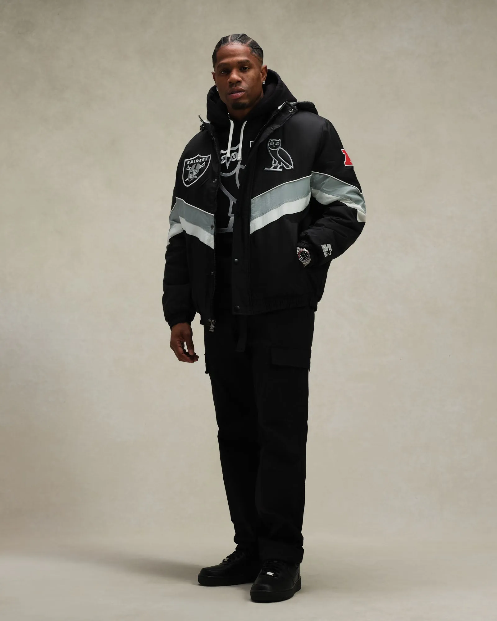 NFL Las Vegas Raiders Starter® Sideline Puffer Jacket - Black sold by OVO product image thumbnail 2