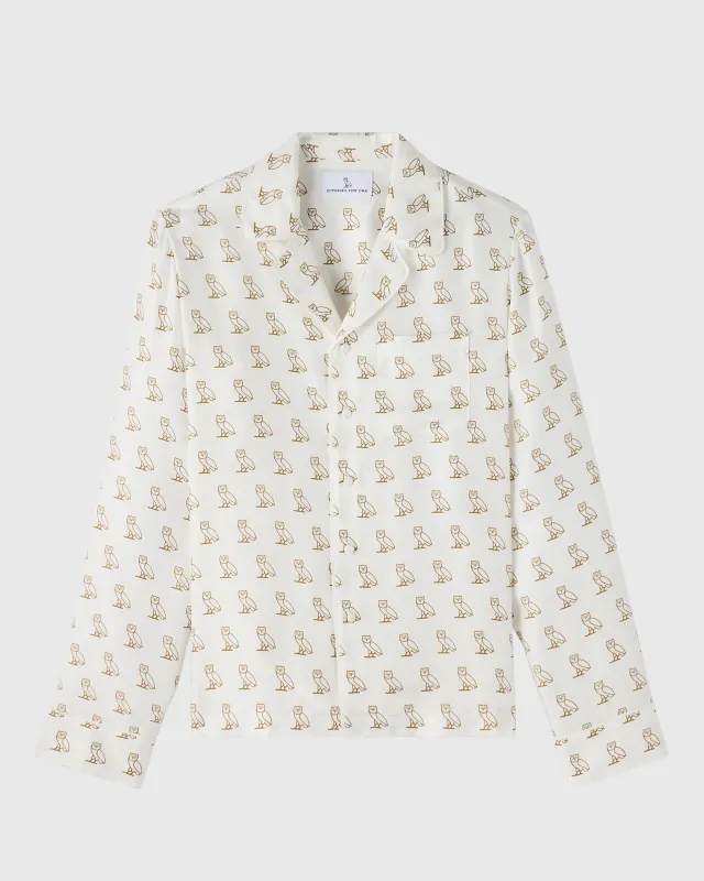 Silk Pajama Shirt - White sold by OVO