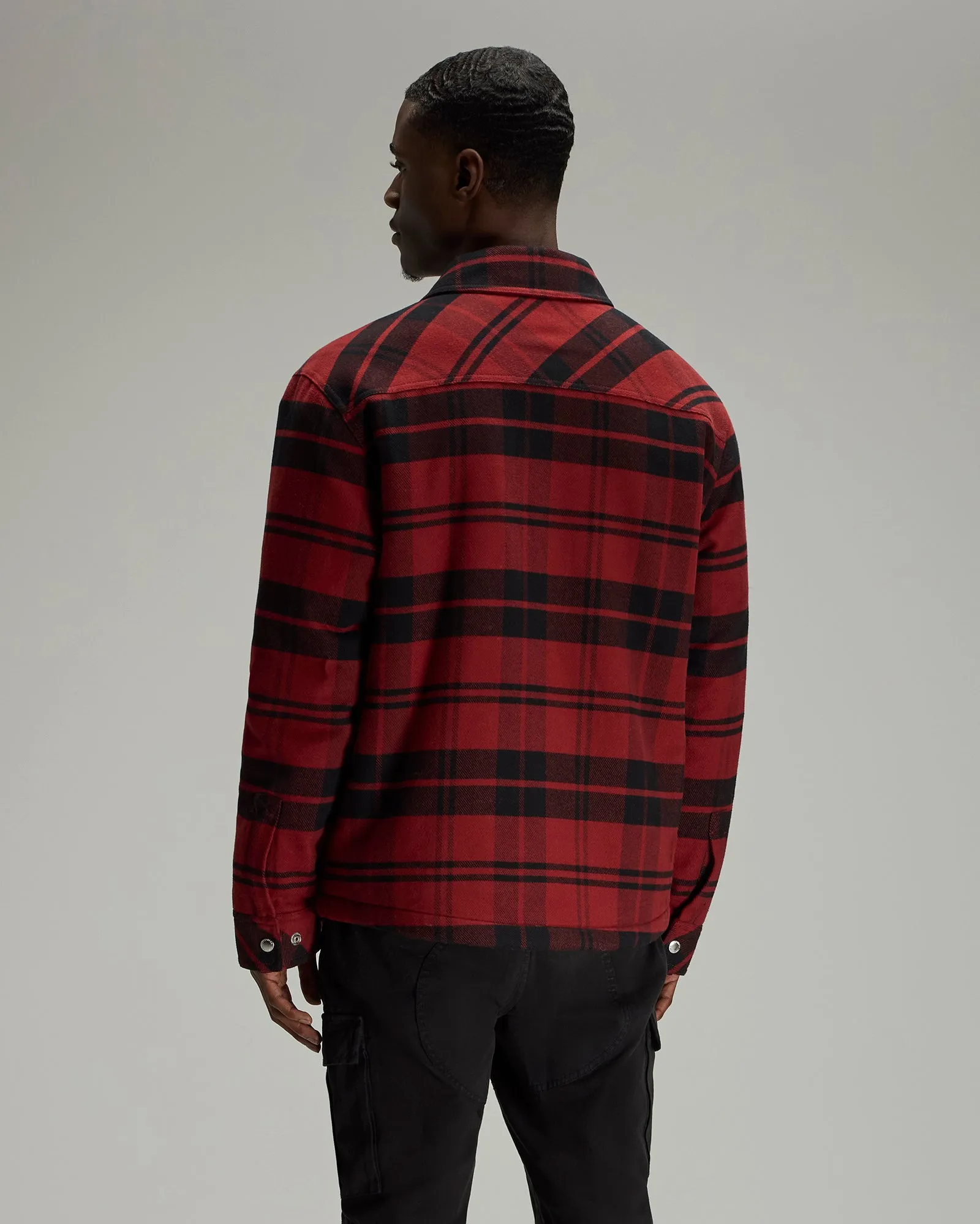 Sherpa Lined Shirt Jacket - Red Plaid sold by OVO product image thumbnail 5