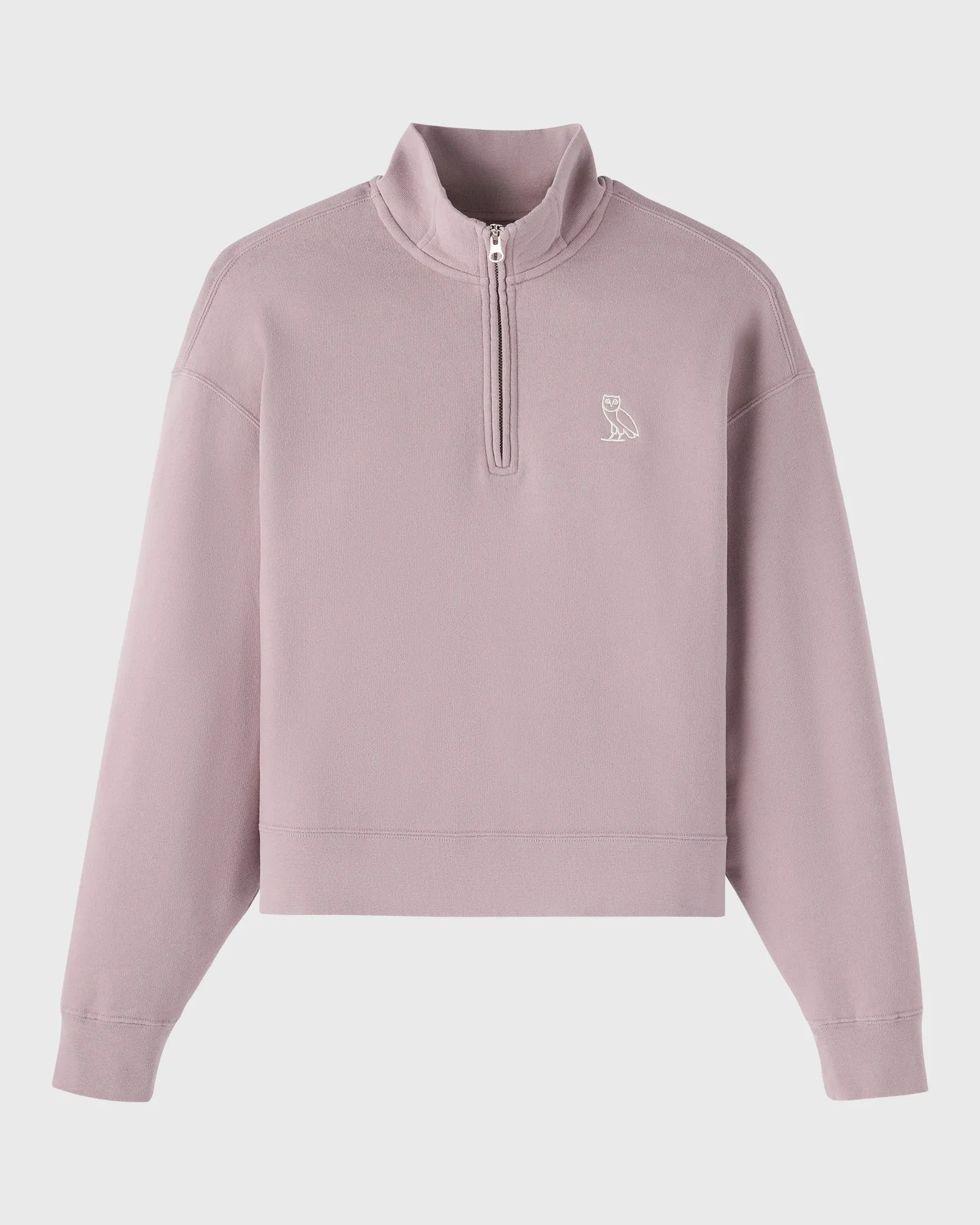 Relaxed-Fit Quarter-Zip Mockneck Sweatshirt - Purple Fog sold by OVO