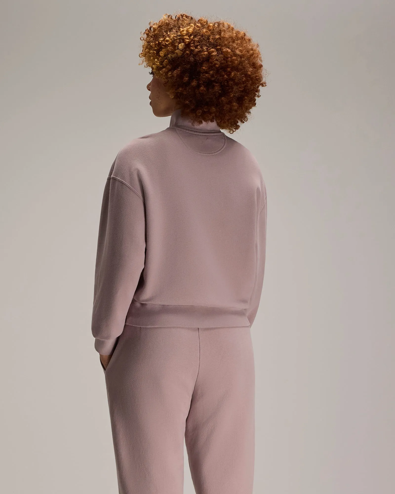 Relaxed-Fit Quarter-Zip Mockneck Sweatshirt - Purple Fog sold by OVO product image thumbnail 5