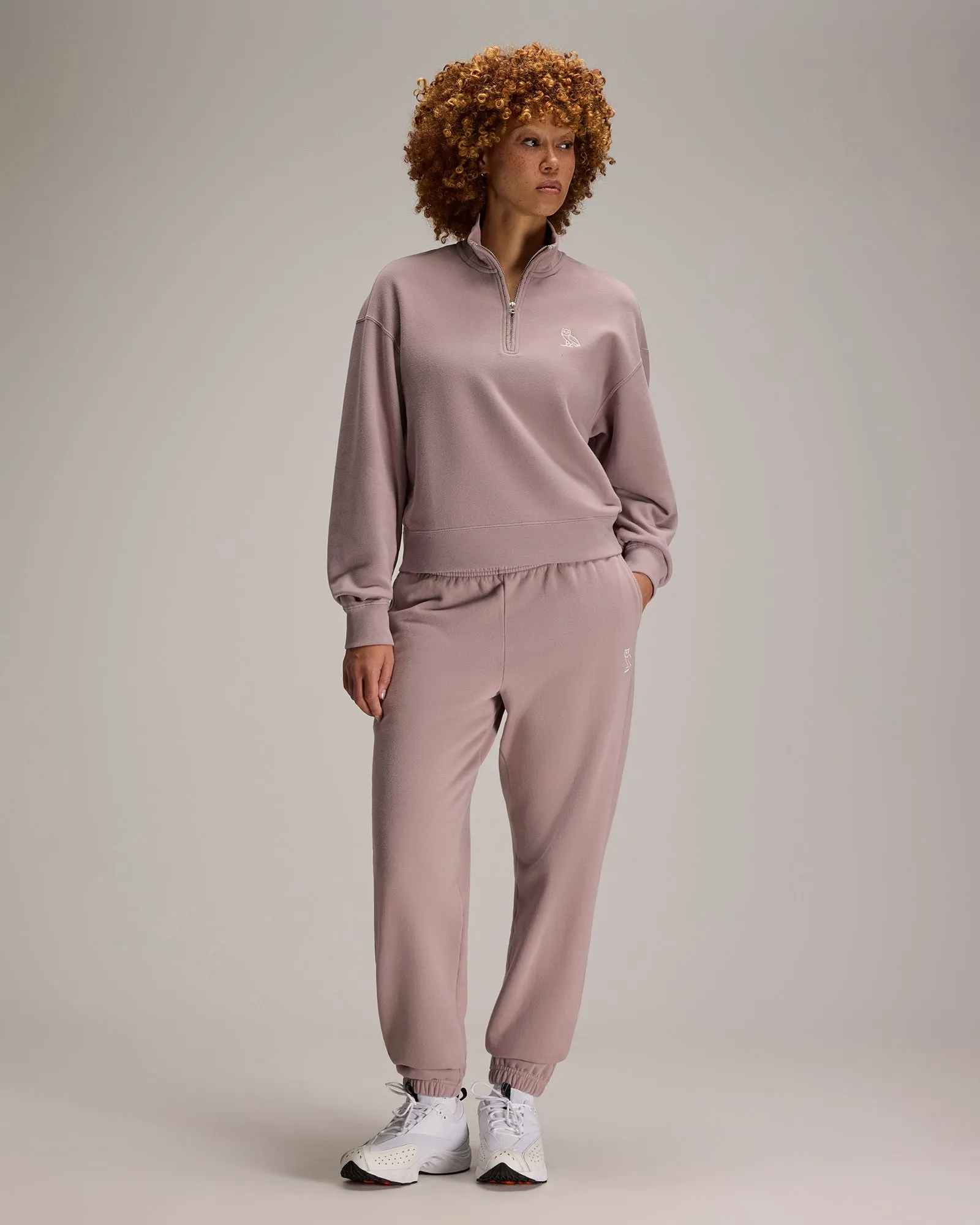 Relaxed-Fit Quarter-Zip Mockneck Sweatshirt - Purple Fog sold by OVO product image thumbnail 2