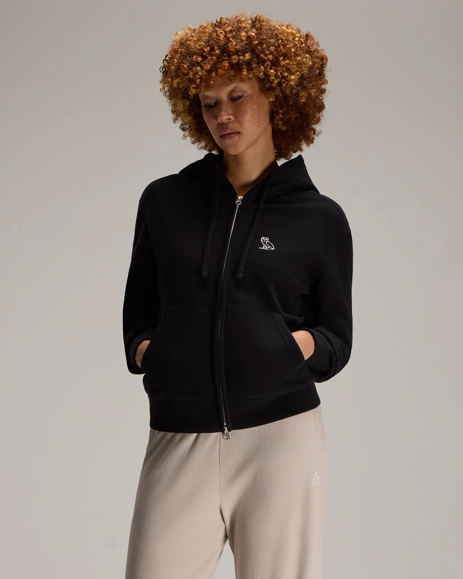 Relaxed-Fit Full-Zip Hoodie - Black sold by OVO product image thumbnail 2