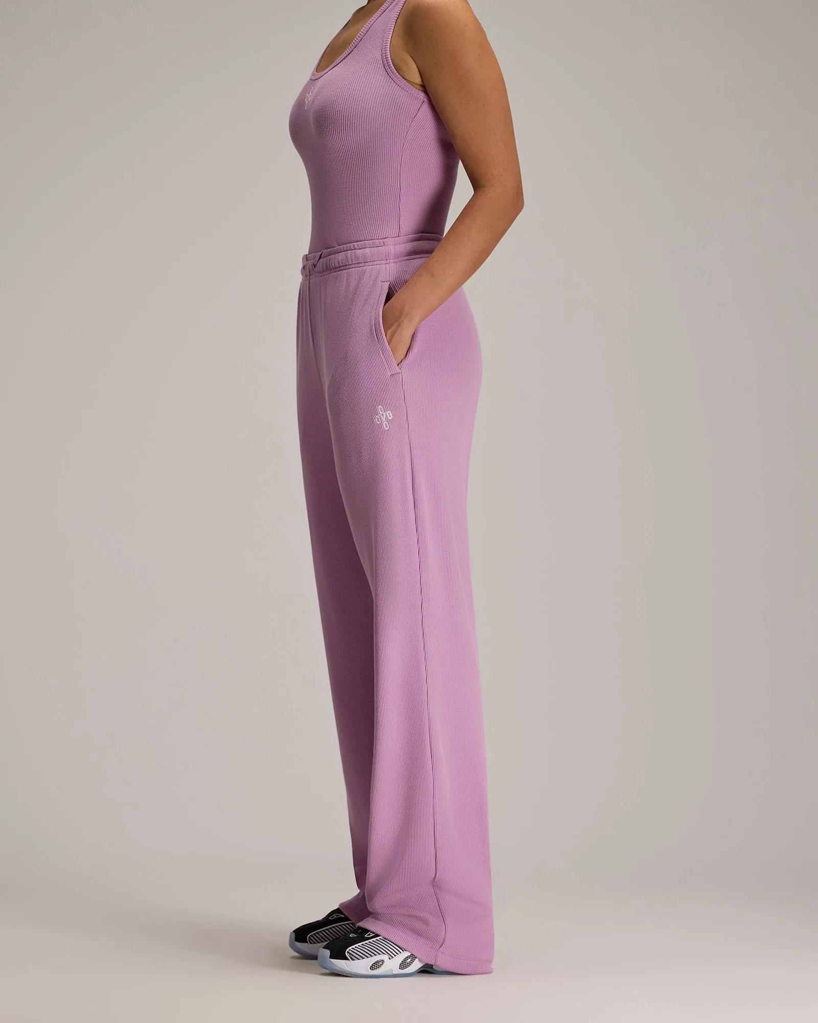 Pom Pom Waffle Open-Hem Sweatpant - Lavender sold by OVO product image thumbnail 4