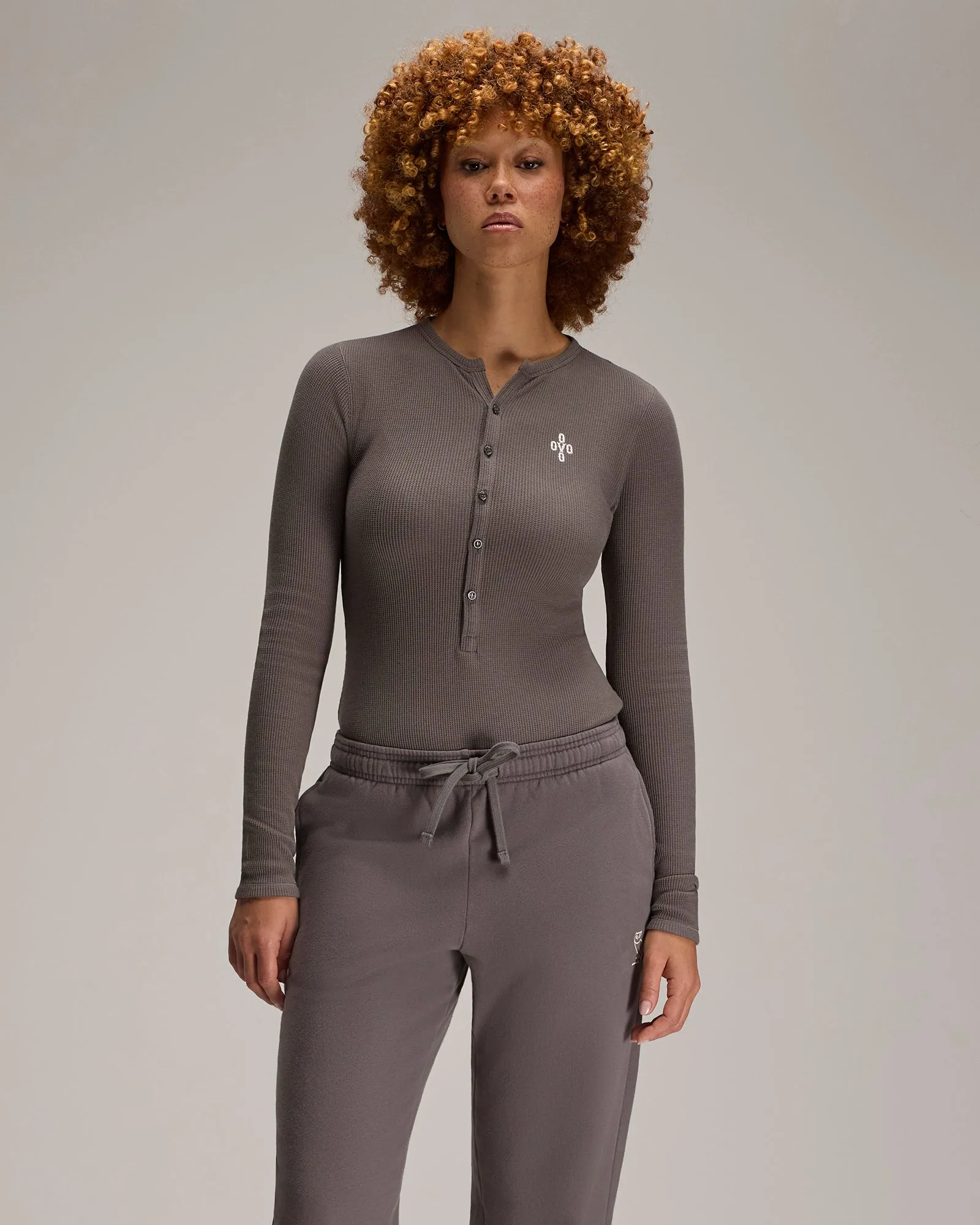 Pom Pom Henley Bodysuit - Granite sold by OVO product image thumbnail 3