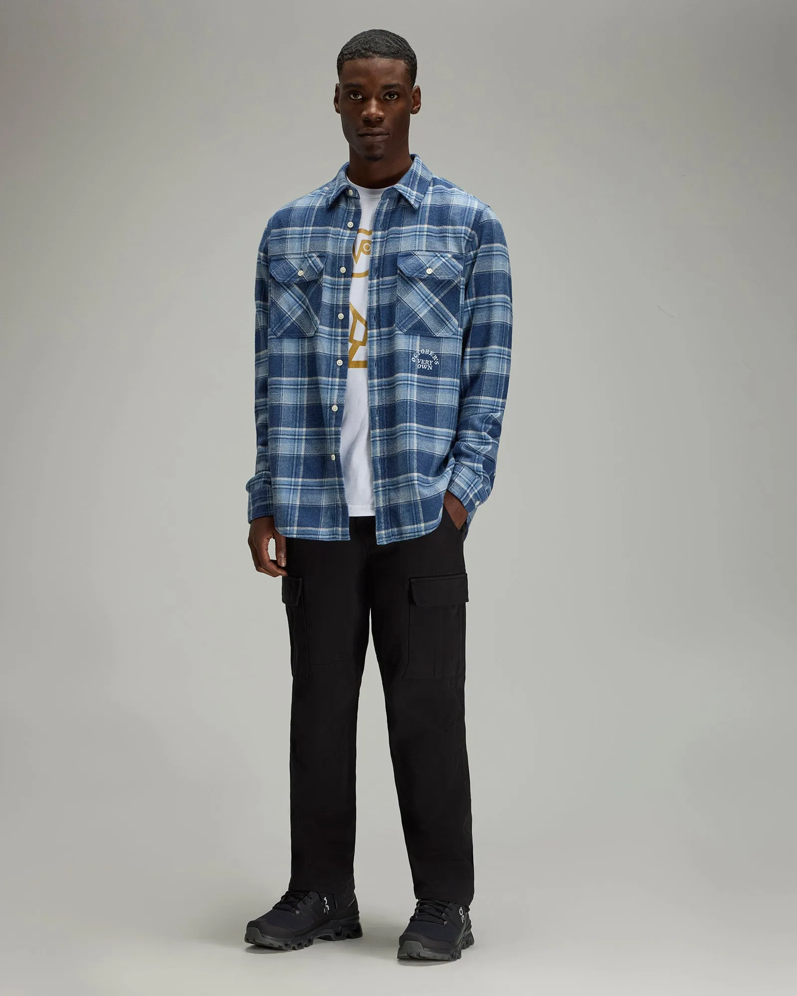 Heather Plaid Flannel Shirt - Blue sold by OVO product image thumbnail 5