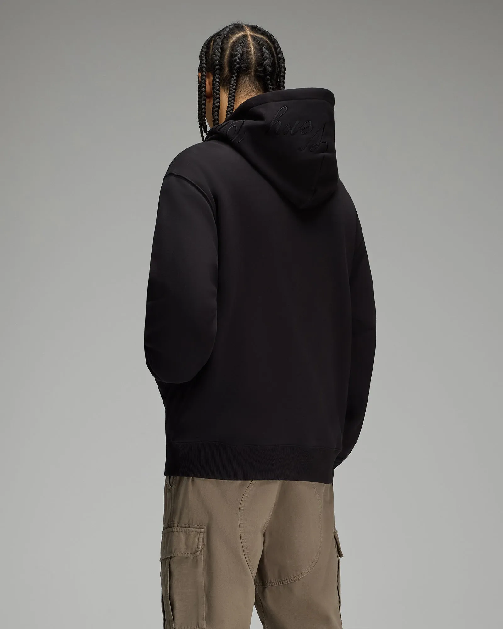 Waffle-Lined Full-Zip Hoodie - Black sold by OVO product image thumbnail 5