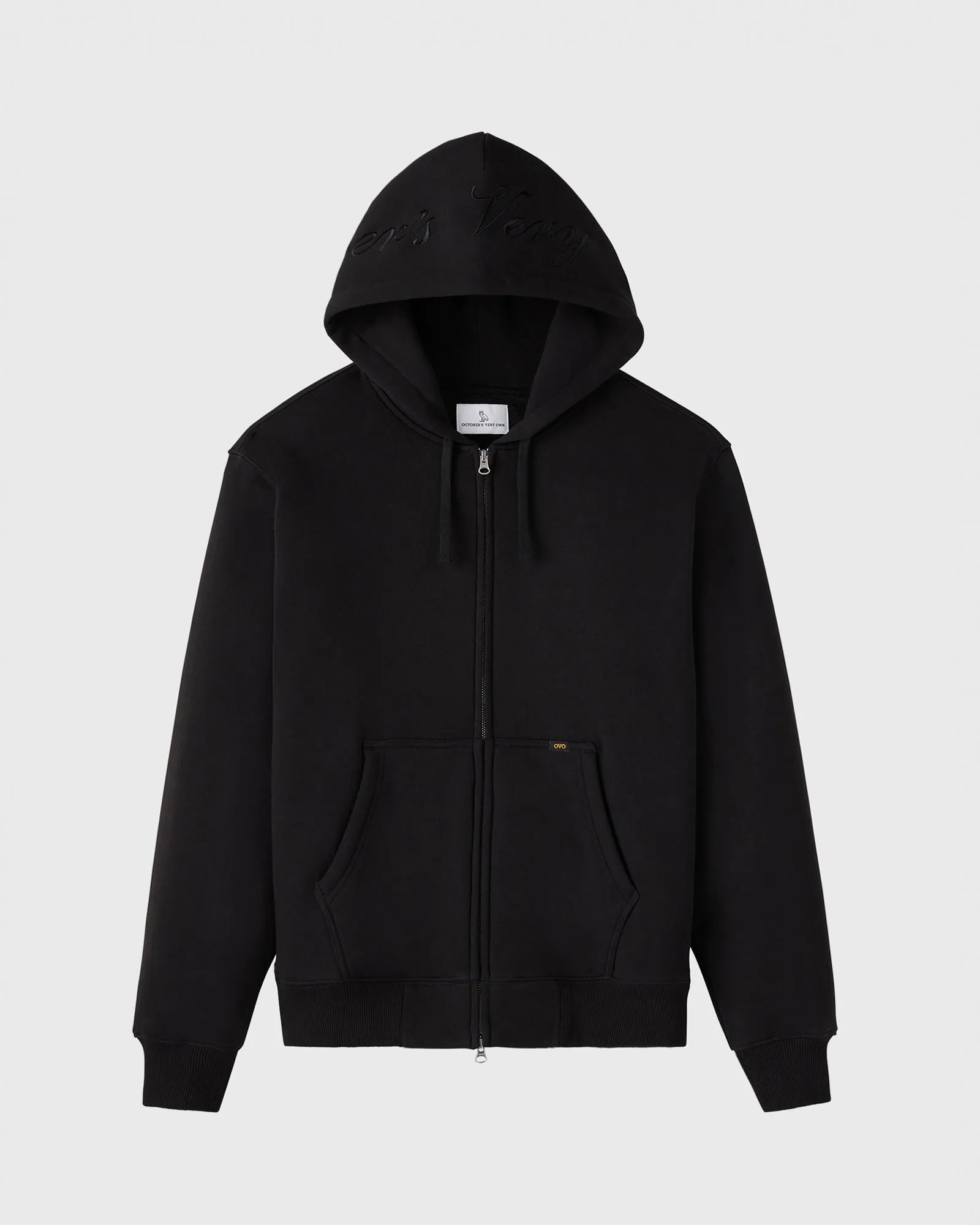 Waffle-Lined Full-Zip Hoodie - Black sold by OVO