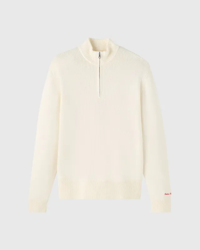 Quarter-Zip Sweater - Cream sold by OVO