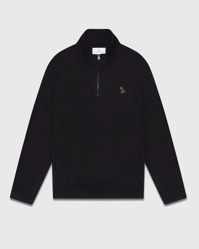 Classic Quarter Zip Mockneck Sweatshirt - Black sold by OVO
