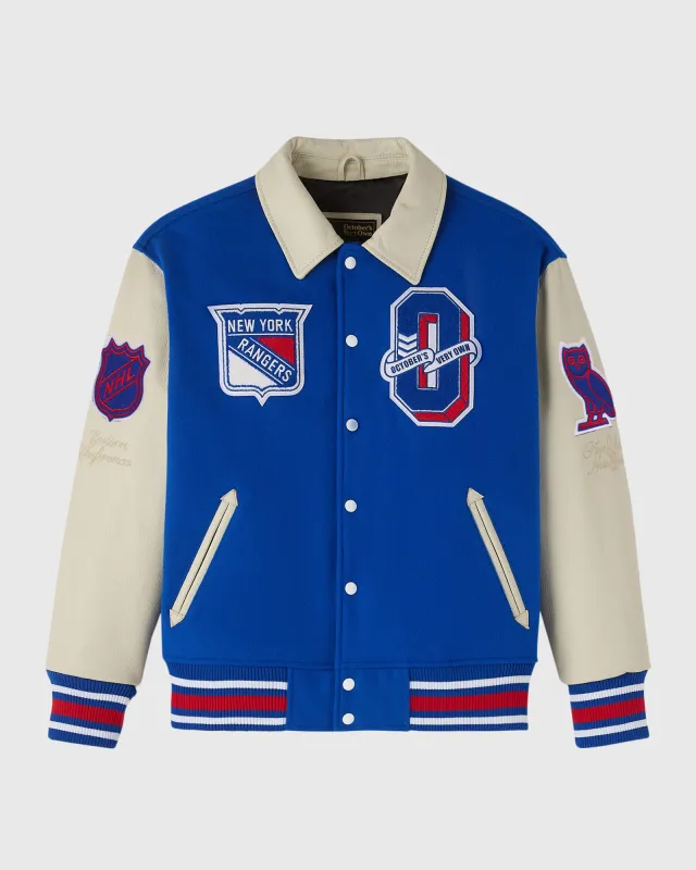 NHL New York Rangers Varsity Jacket - Blue sold by OVO