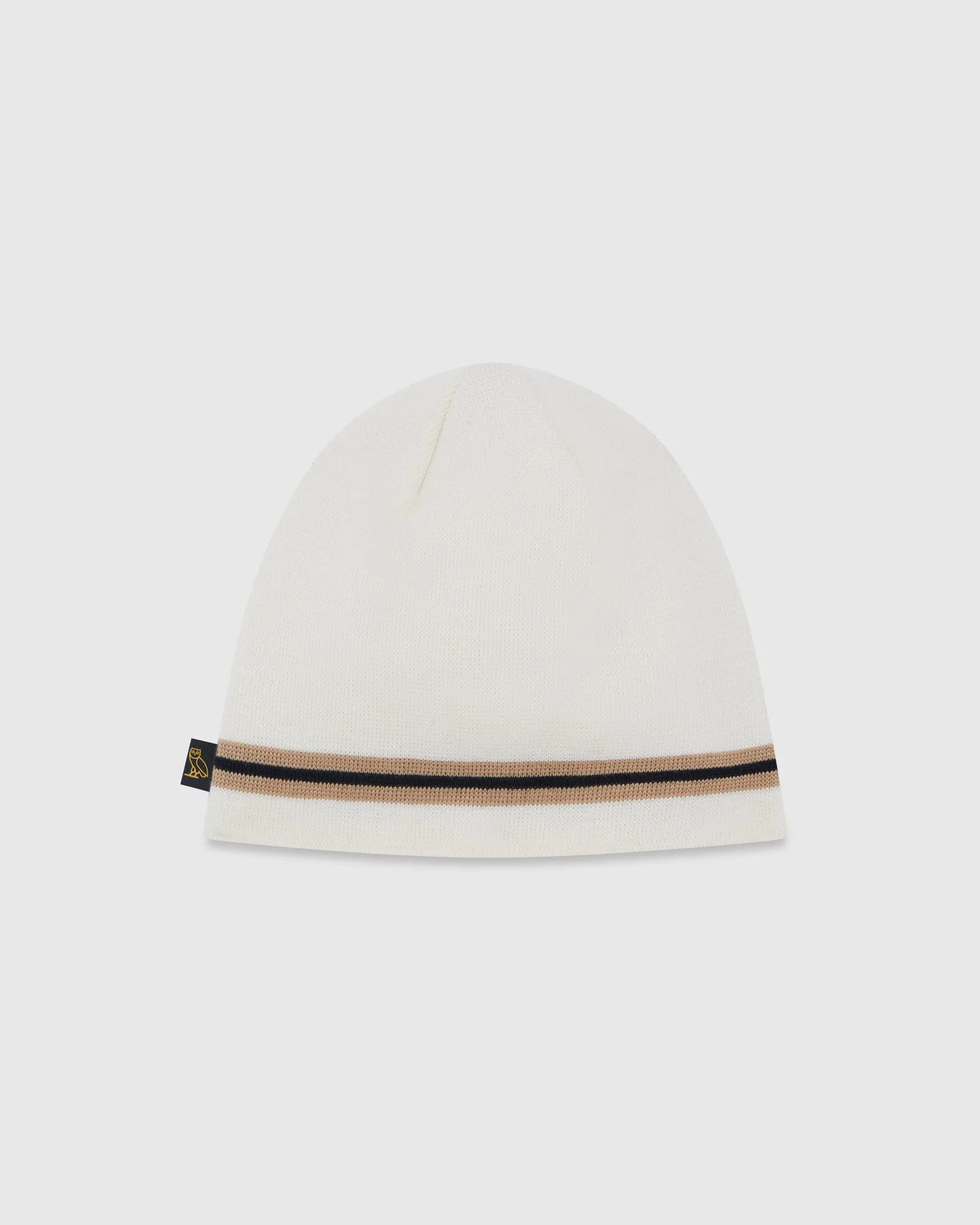 Striped Beanie - White sold by OVO