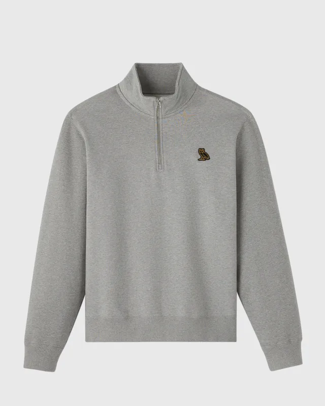 Classic Quarter-Zip Mockneck - Heather Grey sold by OVO