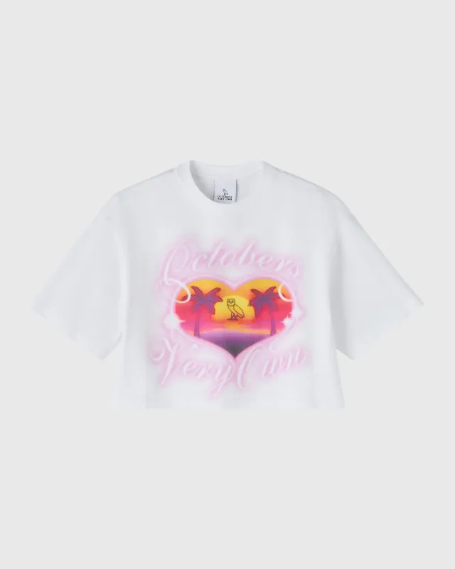 Vacation Cropped Tee - White made by OVO