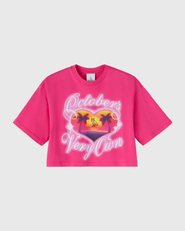 Vacation Cropped Tee - Fuchsia sold by OVO