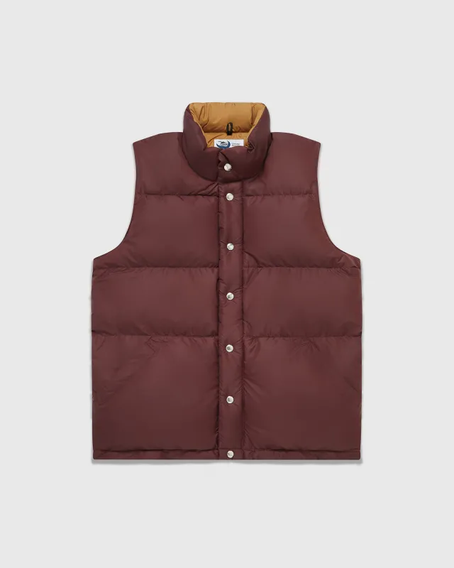 Crescent Down Works Italian Vest - Burgundy sold by OVO