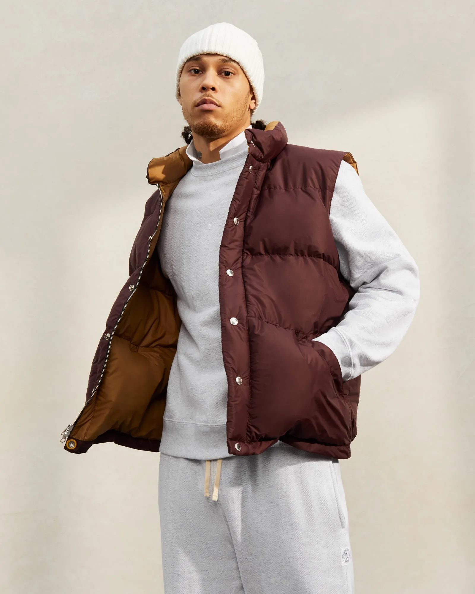 Crescent Down Works Italian Vest - Burgundy sold by OVO product image thumbnail 2