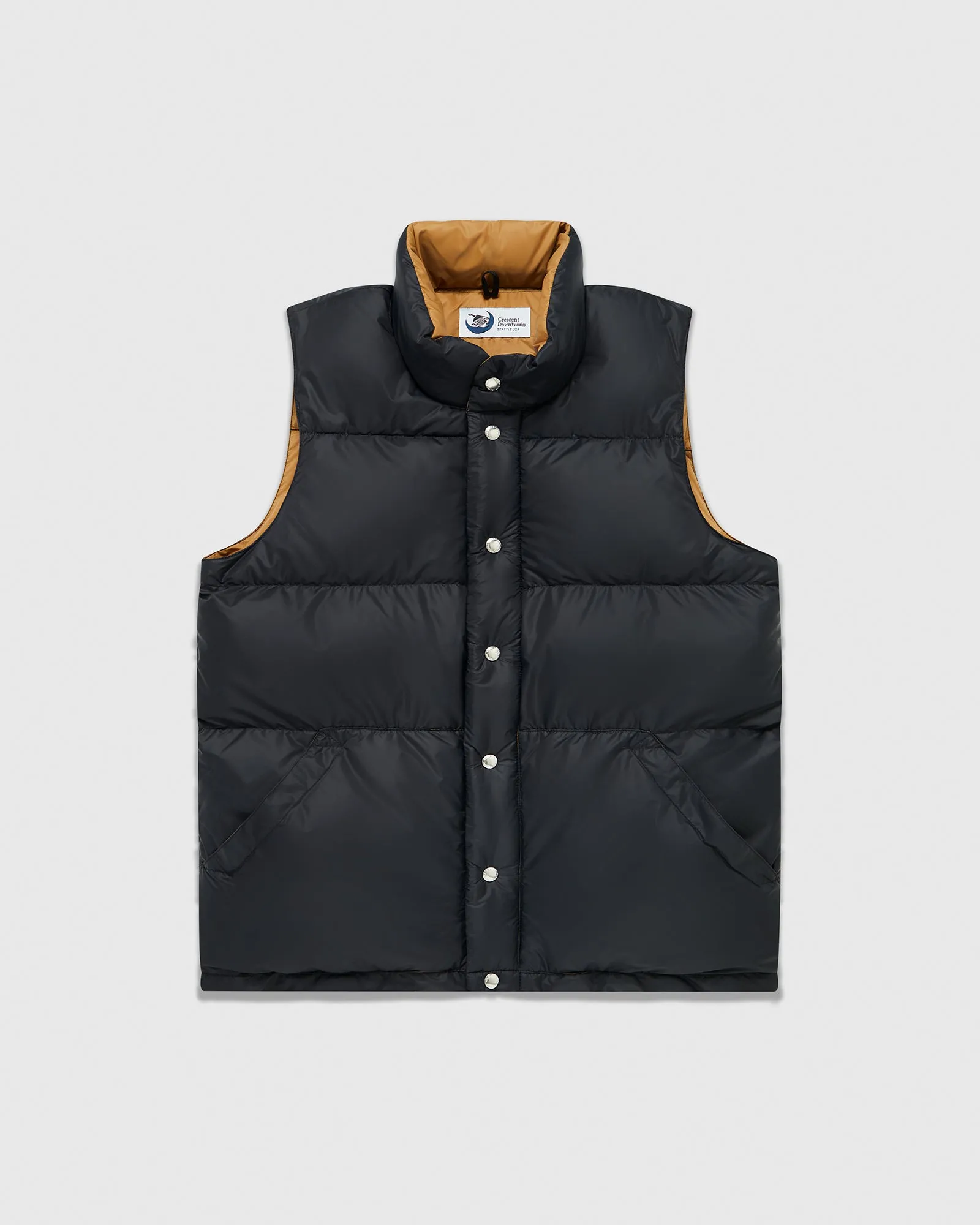 Crescent Down Works Italian Vest - Black sold by OVO