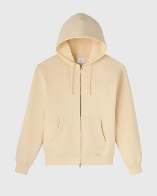 Muskoka Garment-Dyed Full-Zip Hoodie - Soft Yellow sold by OVO