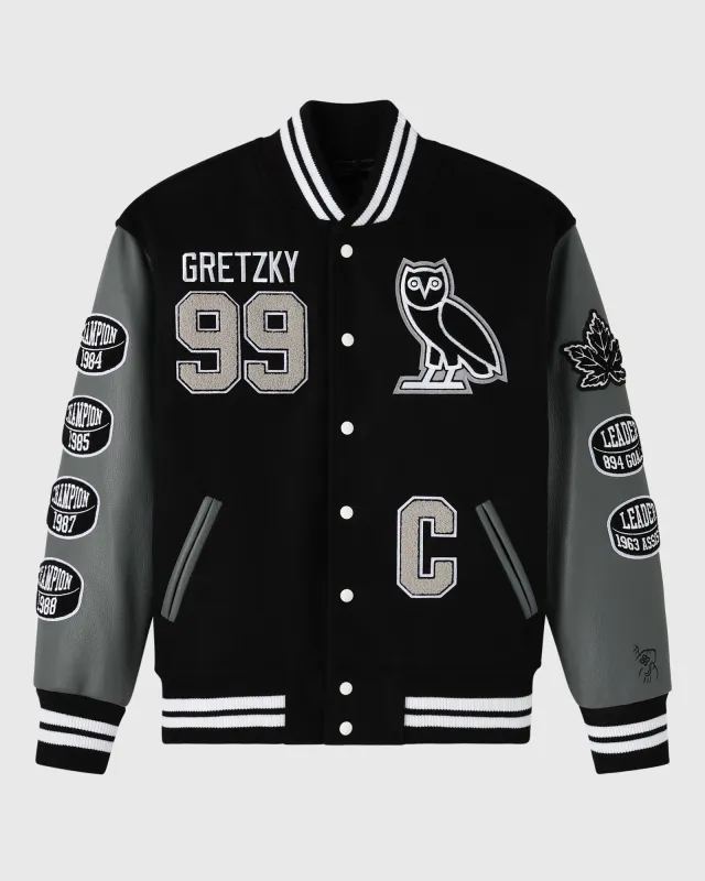 Gretzky Varsity Jacket - Black sold by OVO