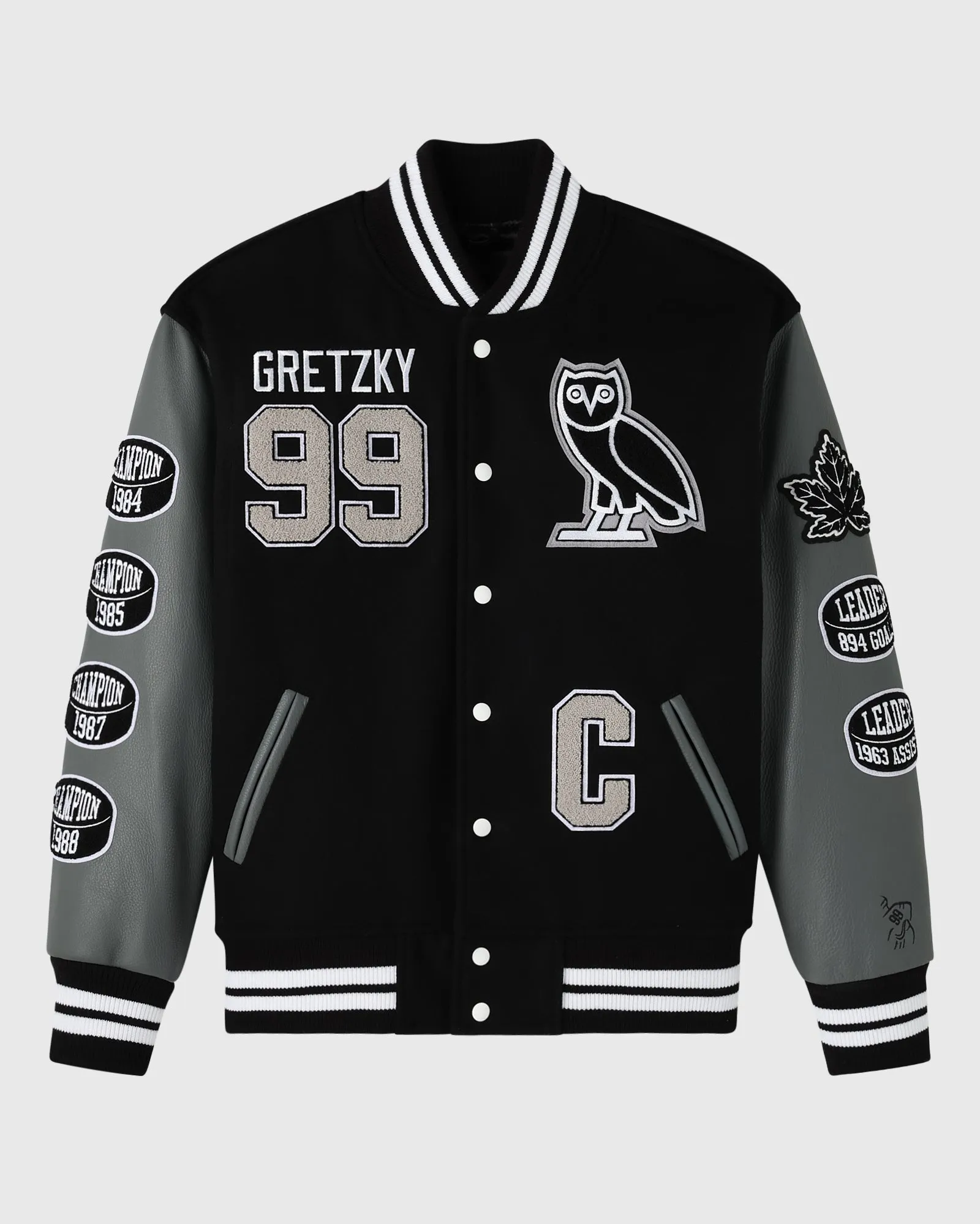 Gretzky Varsity Jacket - Black sold by OVO