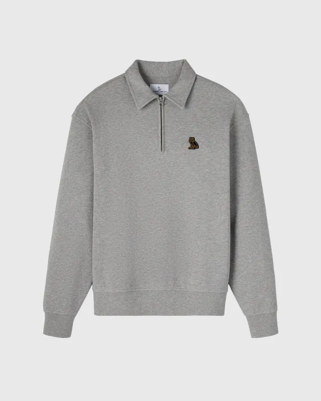 Quarter-Zip Polo Sweatshirt - Heather Grey made by OVO