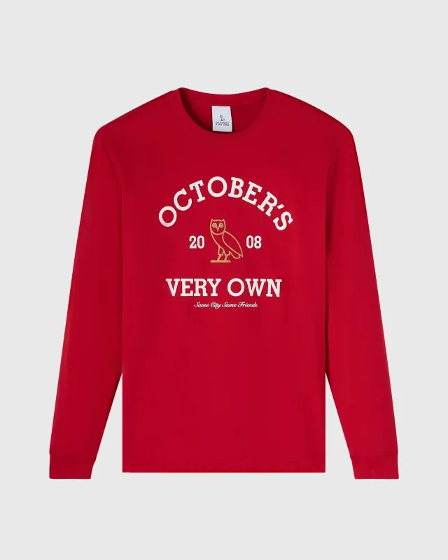 Collegiate Long-Sleeve Tee - Red sold by OVO