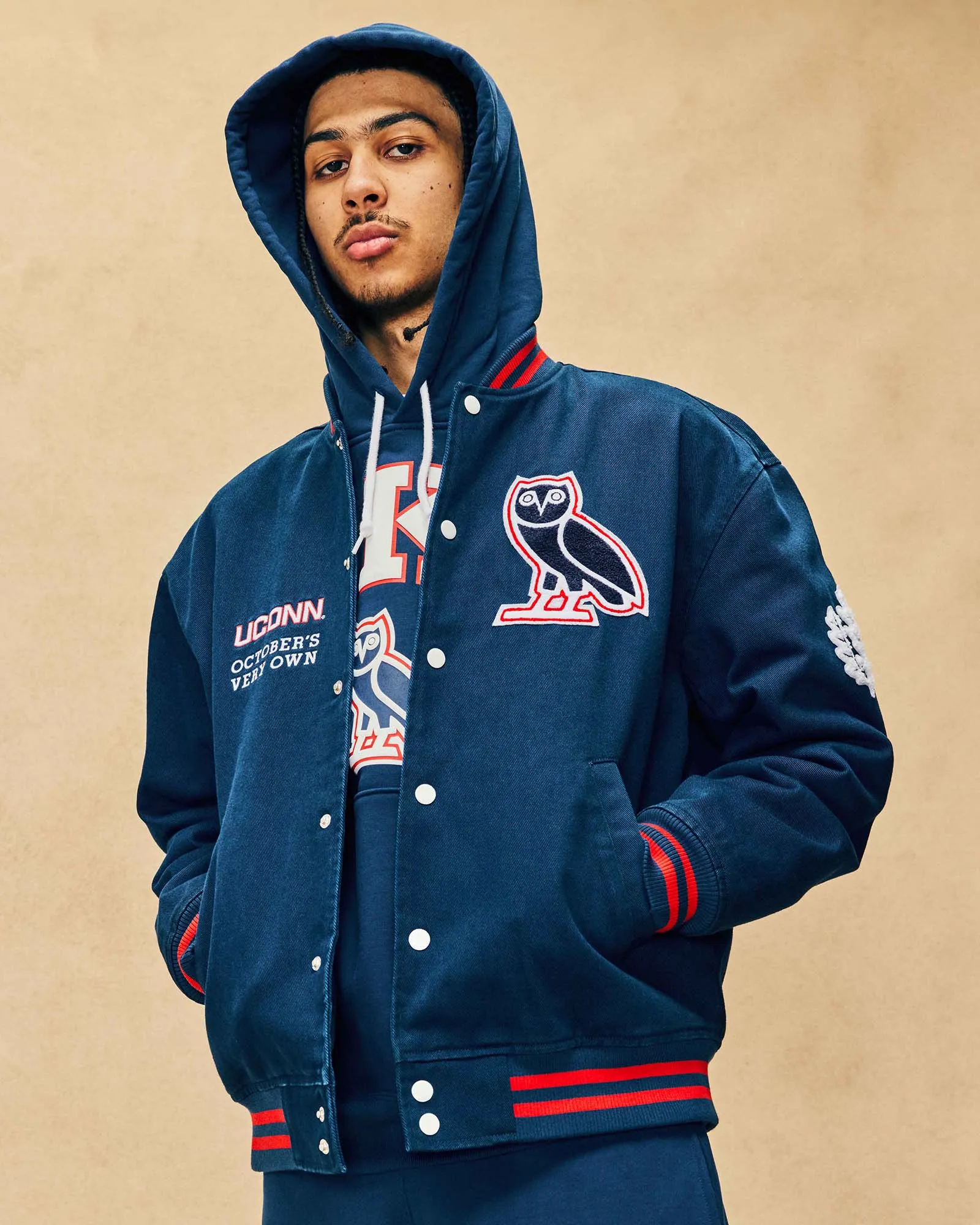 UCONN Huskies Varsity Jacket - Navy sold by OVO product image thumbnail 3