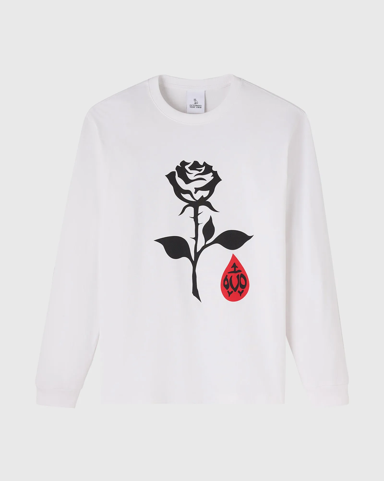 Rose Drop Long-Sleeve Tee - White sold by OVO