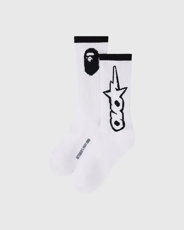 BAPE® OVO-Sta Athletic Sock - White sold by OVO