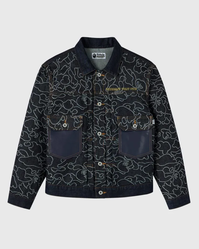 BAPE® Neon 1st Camo Denim Jacket - Indigo sold by OVO