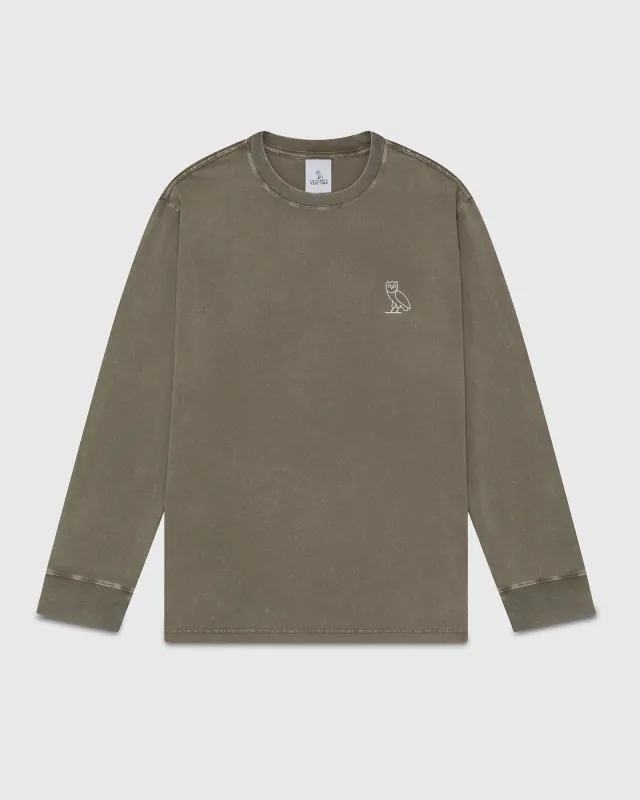 Muskoka Garment Dyed Longsleeve Tee - Rock sold by OVO
