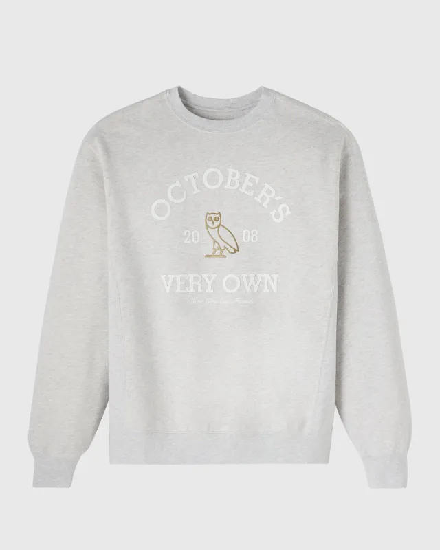 Collegiate Crewneck - Ash Heather Grey sold by OVO