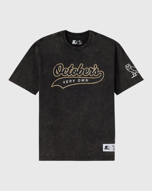 STARTER Team Script Vintage Wash Tee - Black sold by OVO