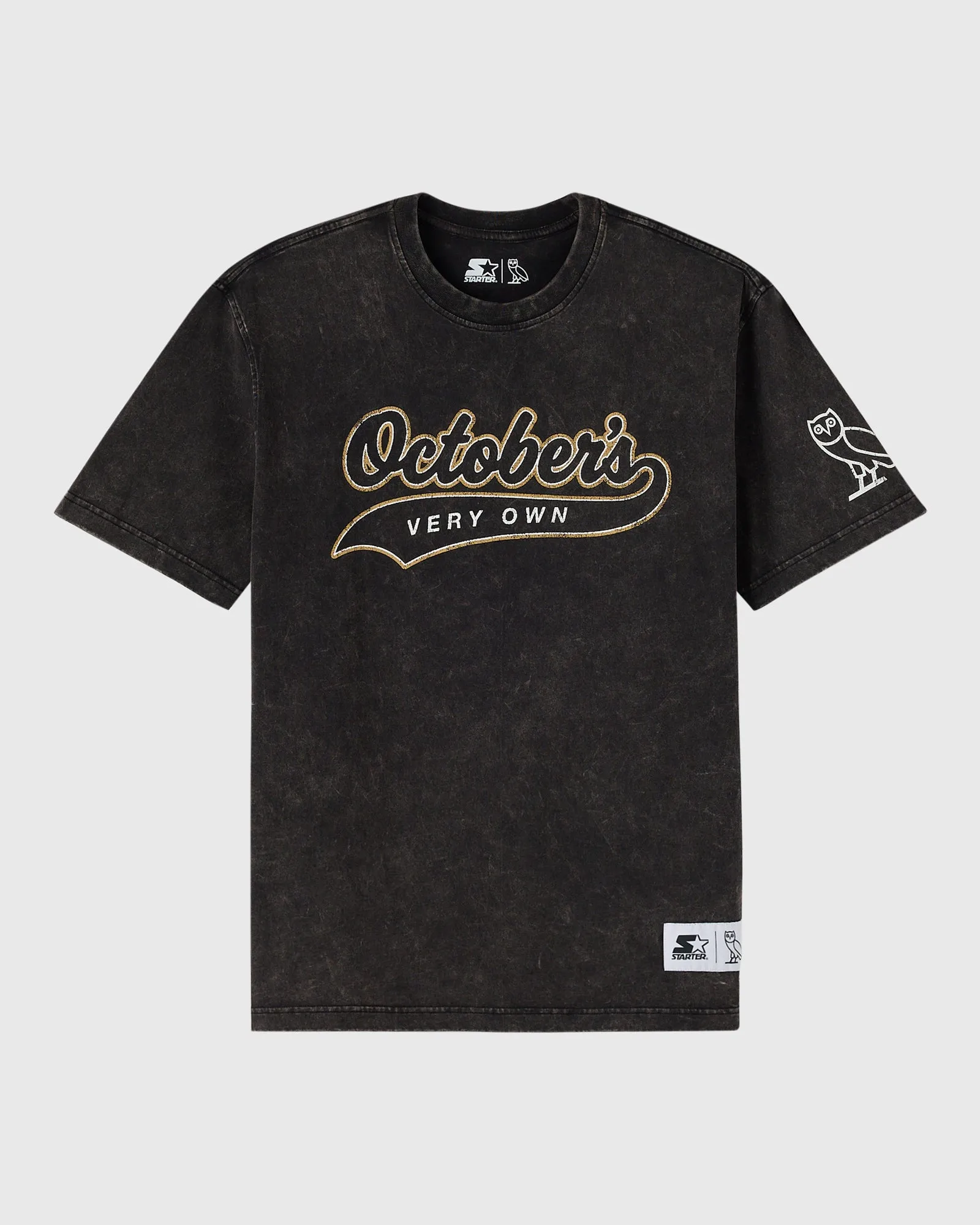 STARTER Team Script Vintage Wash Tee - Black sold by OVO