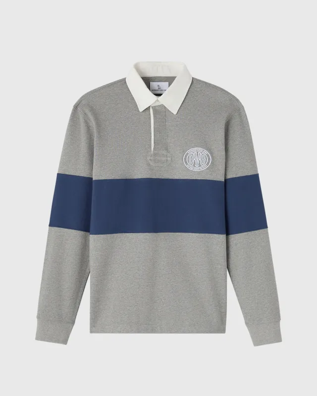 COLOR BLOCK RUGBY POLO - HEATHER GREY sold by OVO